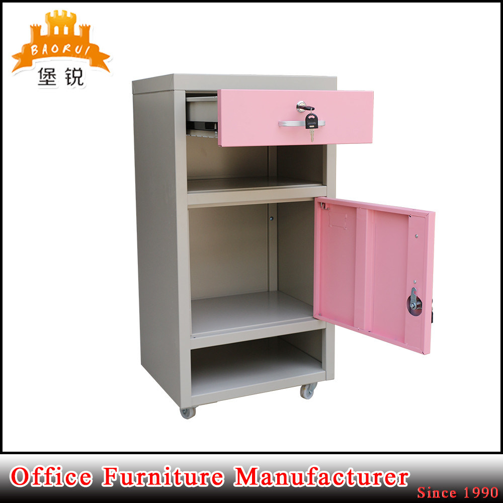 High Quality Moveable Medical ABS Steel Bedside Locker Jas-109