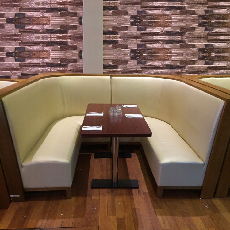 Commercial Wood Frame Restaurant Furniture Curved Booth and Table (sp-CS335)