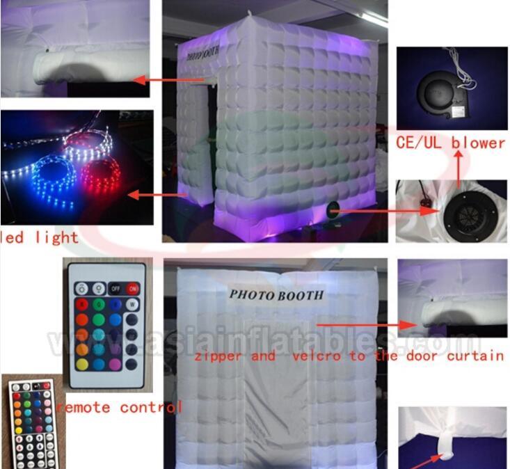 White LED Light Air Tight Tent, Inflatable Cubic Tent Events