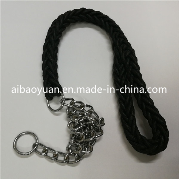 Black Polyester Ropes Pet Traction Rope and Iron Rings Dog Sets