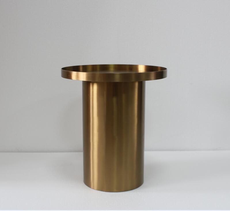 Classic Design Golden Stainless Steel Round Coffee Table