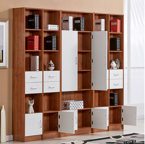 Modern Display Bookcase with Door and Drawer