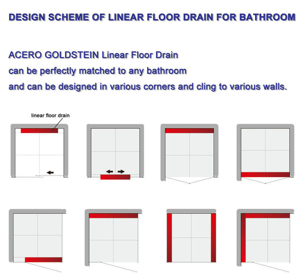 L1000mm Stainless Steel Bathroom Shower Linear Floor Drain 39