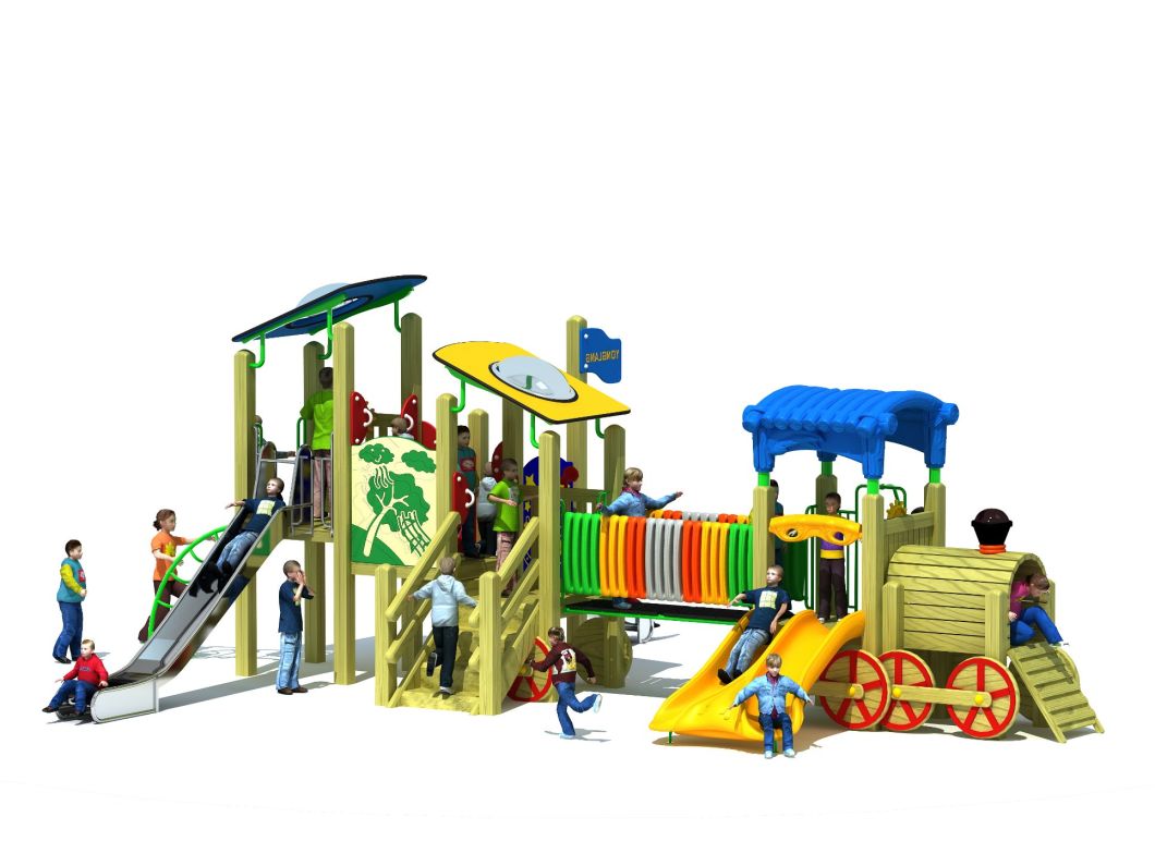 Wooden Plastic Children Indoor/Outdoor Playground (YL-M047)