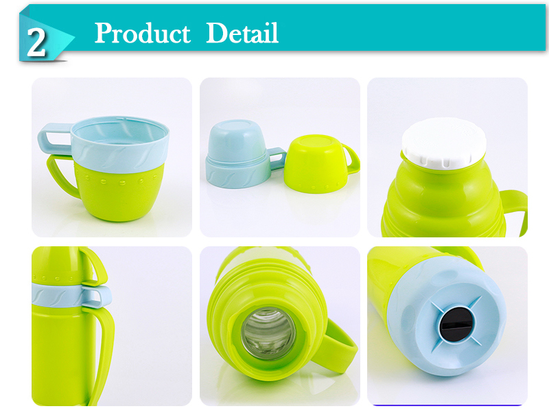 Glass Inner Insulated Water Flask with Two Cup