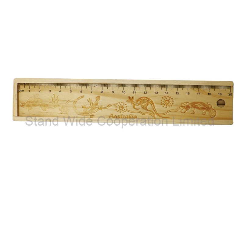 Long Lead Pencils in Round Shape with Ruler Wooden Box