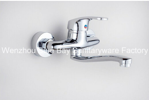 New Single Lever 360 Swivel Wall Mounted Kitchen Sink Tap Faucet