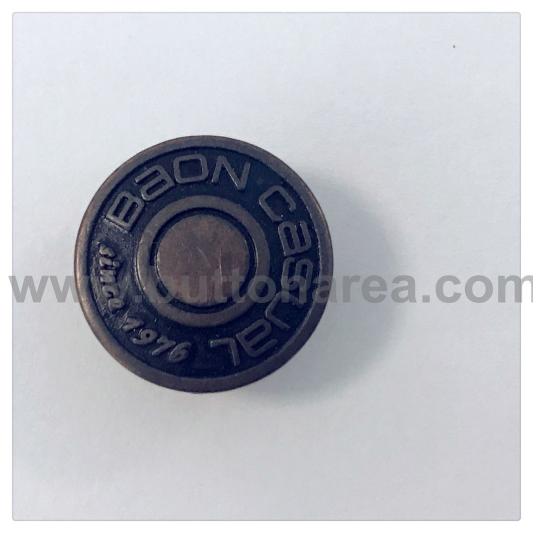 Factory 17mm Plating Alloy Jeans Button for Jeans Garments