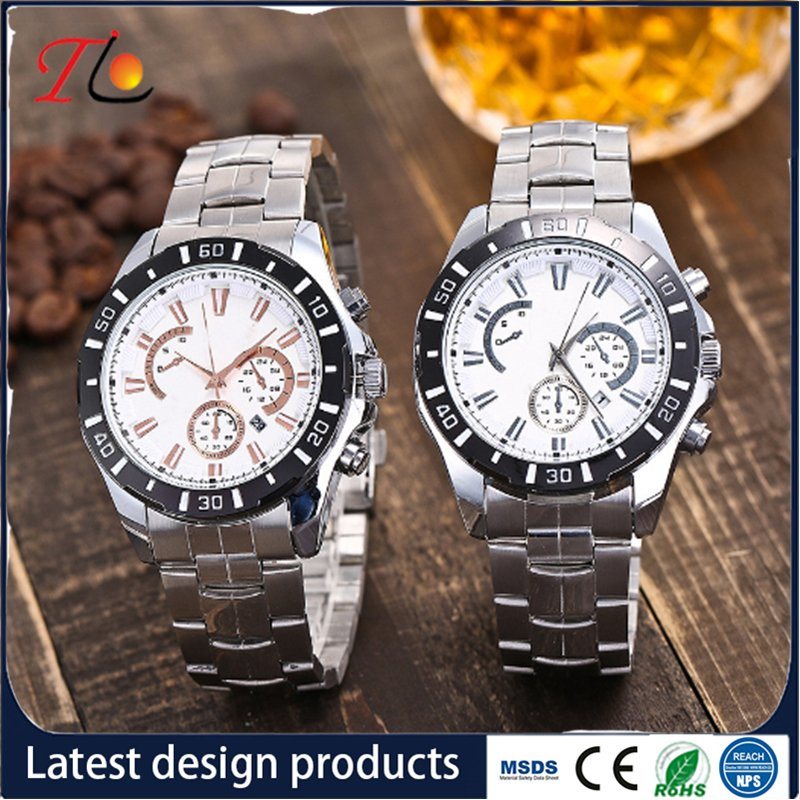 Alloy Strap Fashion Men's Metal Watch with 3 Crowns