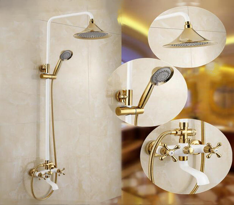 Bathroom Luxury Brass Rainfall Shower Set