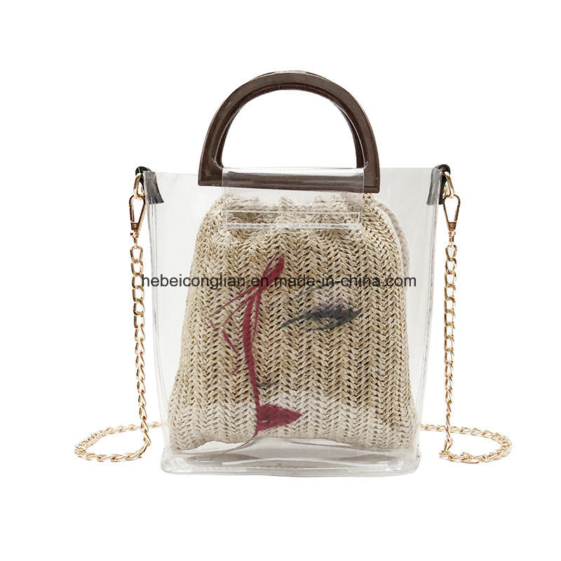 Handbags Set Jerry Pure Handmake Summer Fashion Straw Cosmetic Bags