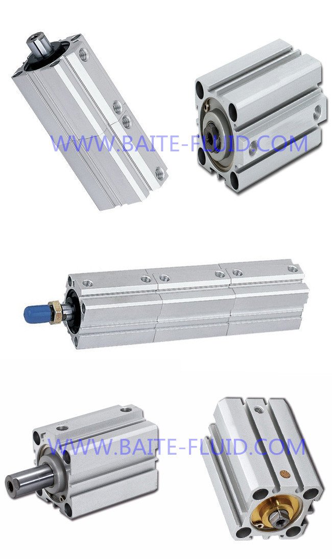Aluminium Compressed Air Cylinder Compact Pneumatic Piston Cylinder Tube