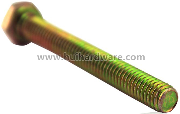 Color/Yellow Zinc Plated Hex Bolt with Full Threaded M6 M8