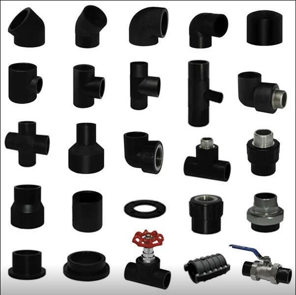 Black HDPE Threaded Pipe Fittings for Water Supply