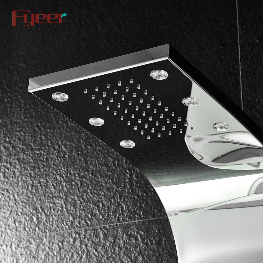 Fyeer Lighted Shower Panel with Phone Digital Display