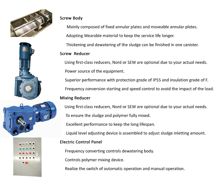 Automatic Hospital Wastewater Treatment Screw Press Sludge Dewatering Equipment
