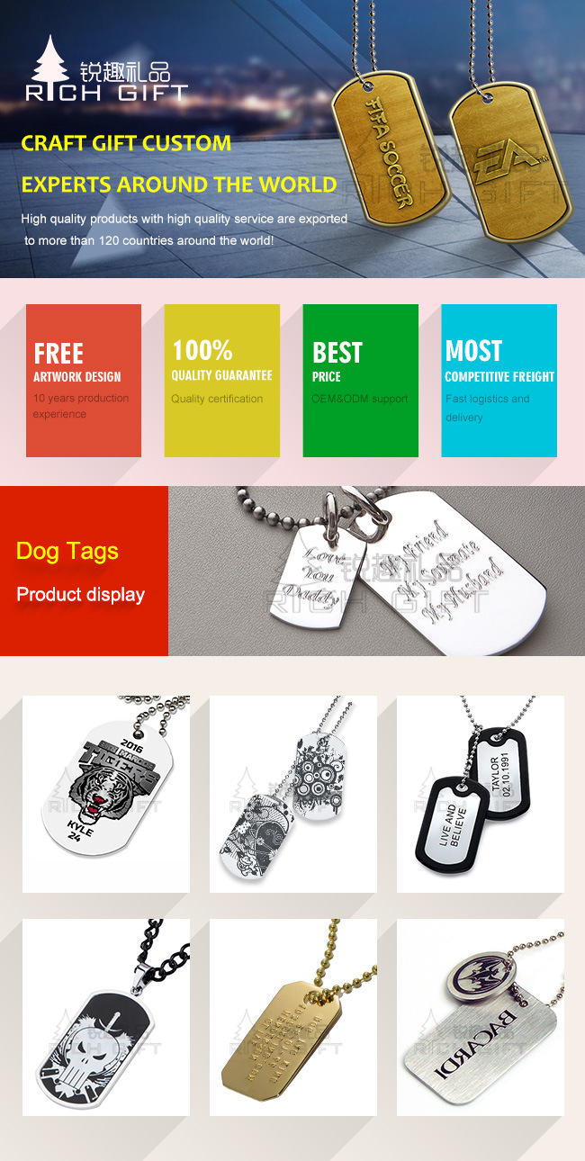 Golden Supplier China Custom Luxury Metal Engraved Sterling Silver Dog Tags with Christian Cross