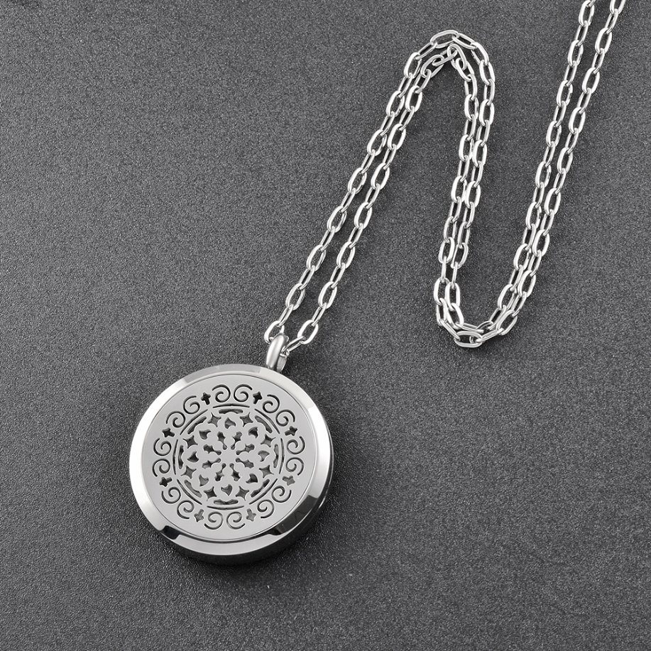 Wholesale Stainless Steel Aroma Pendant Oil Diffuser Necklace