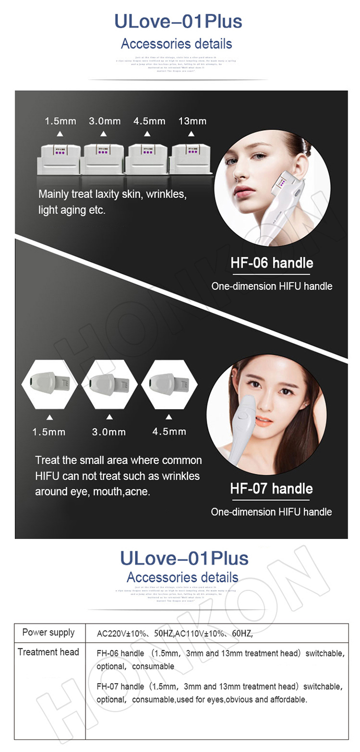Honkon Hifu Skin Tighten Anti-Aging Ultrasound Anti-Wrinkle Machine