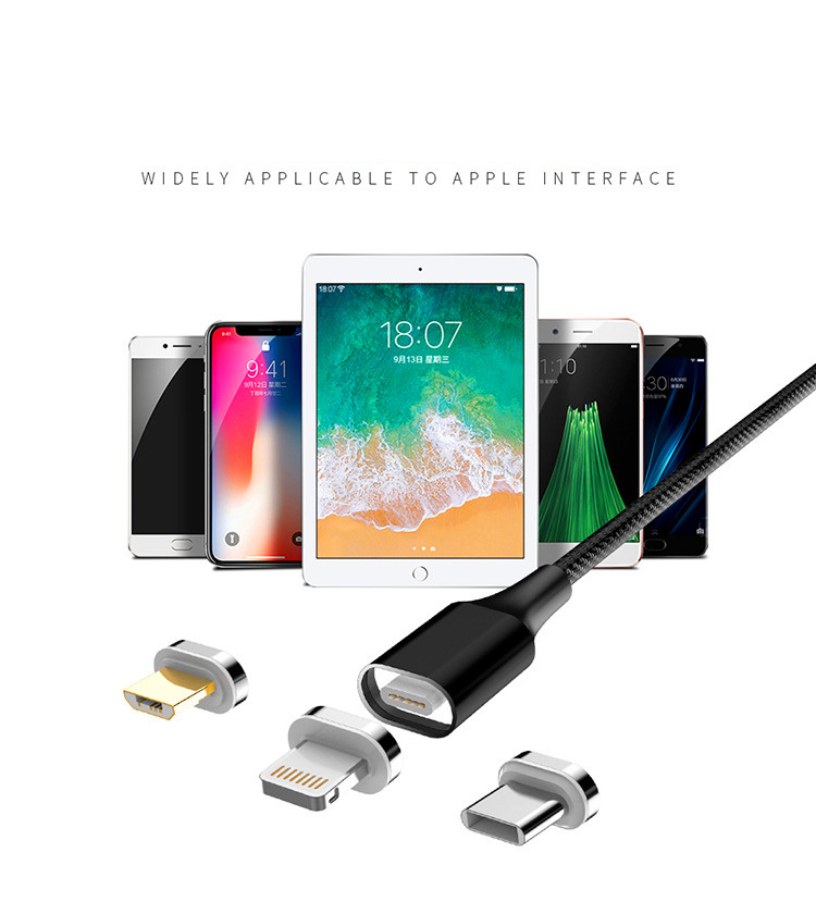 Magnetic Cable for Lightning/Micro USB/Type C Charger Adapter Plug for iPhone Magnet Fast Charging