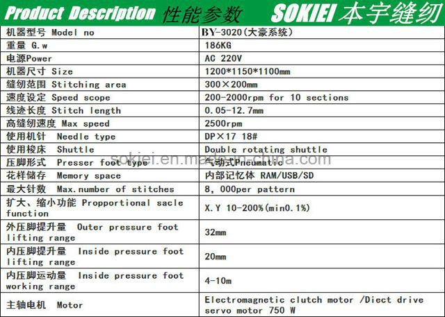 Mitsubishi High Speed Electronic Pattern Template Embroidery Sewing Machine