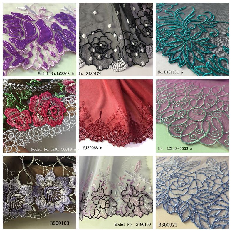 Fashion Net Yarn Simple Lines Embroidery Lace for Lingerie Dress