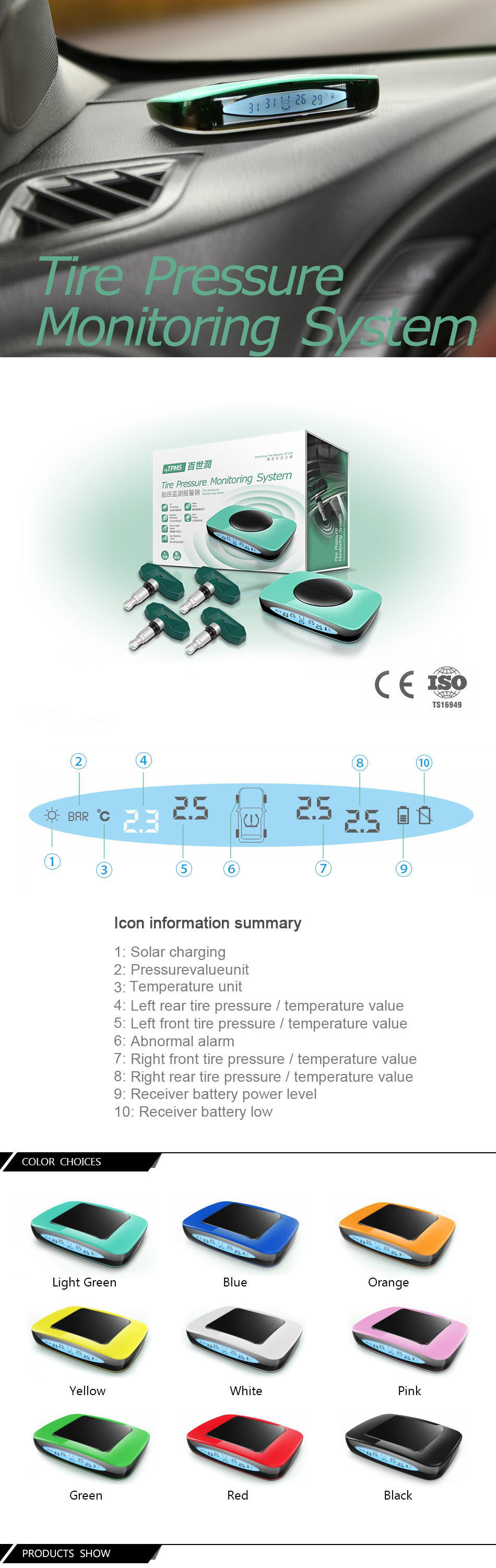 FE-TPMS-B01 Wireless Hot Selling Tire Pressure Monitoring System and Tire Pressure Safety for Car