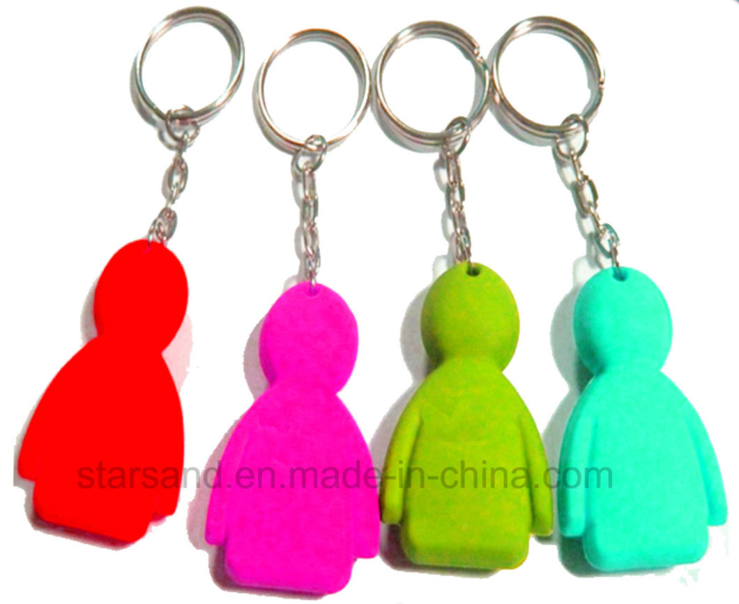 Personalized 3D Cute Cartoon Logo Soft PVC Rubber Key Chains