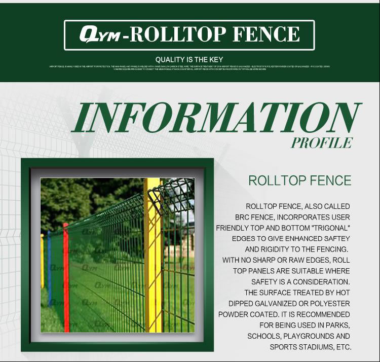 Galvanized and Polyester Powder Coated Triangle Brc Fence