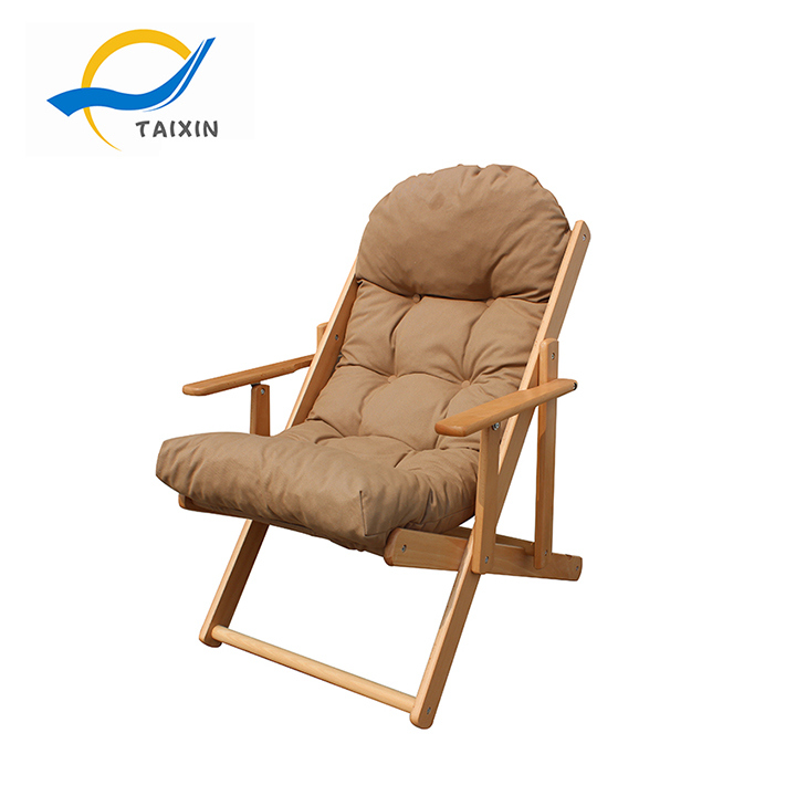 Movable Comfortable Sling Wooden Beach Chair