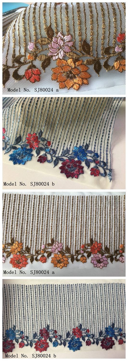 Multi-Color Home Textile Polyester Embroidery Lace for Lingerie