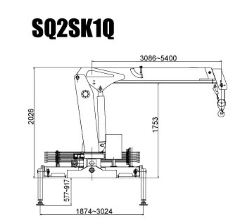 Sinotruk Light Cargo Truck with Telescopic Book 2 Ton Crane