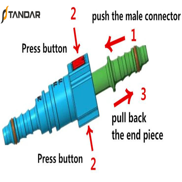 Two Buttons Female Quick Connector for Automotive Fuel Line