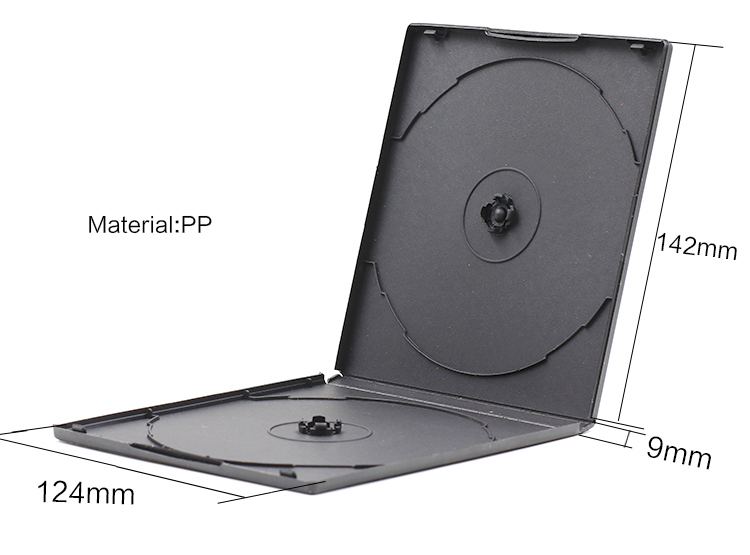 Wholesale 7mm/9mm/14mm Black PP Film CD DVD Cases