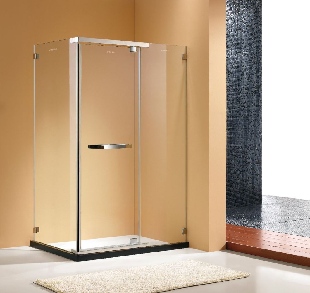 Rectangle Shape Hinge Open Shower Ennclosure with Tempered Glass and Stainless Steel