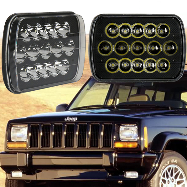 Jeep 5X7 Inch LED Headlight Black 45W Work Lights