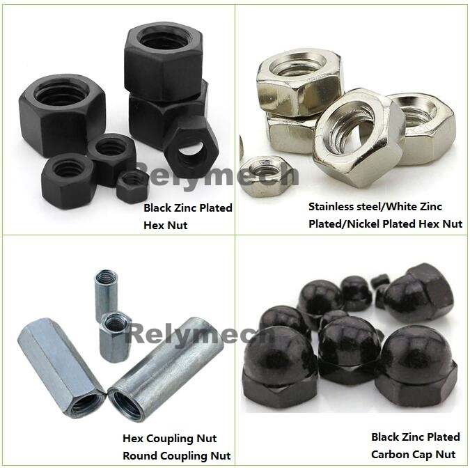 Black Zinc Round Head/Hex Head Cap Nut for Fasteners