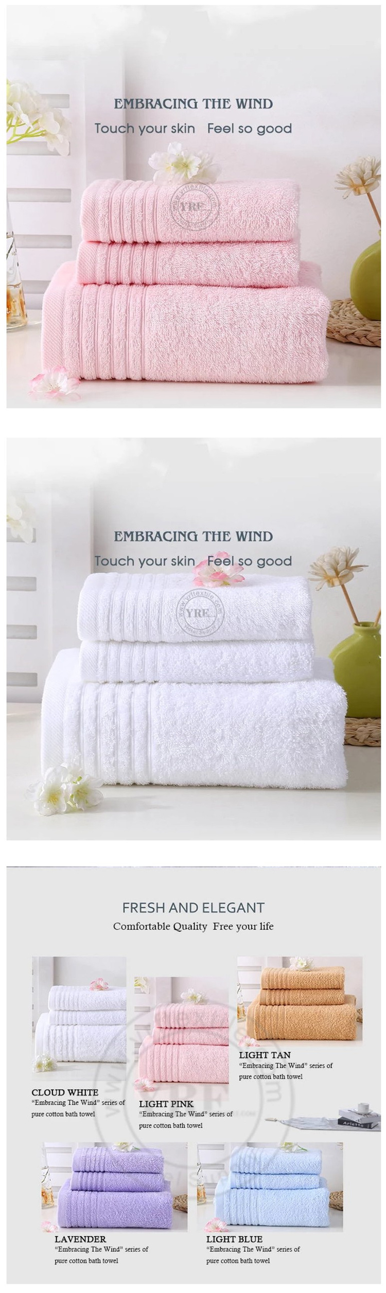 Factory High Quality Dobby 100% Cotton Hotel Towel