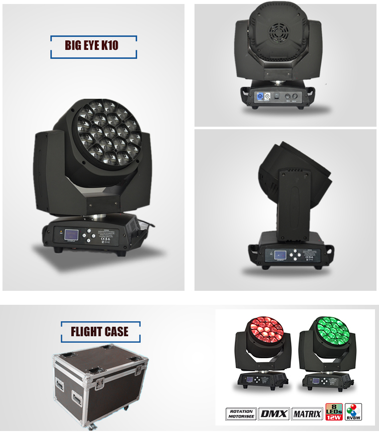 B-Eye K10 Stage Lighting 19PCS 15W RGBW LED Moving Head