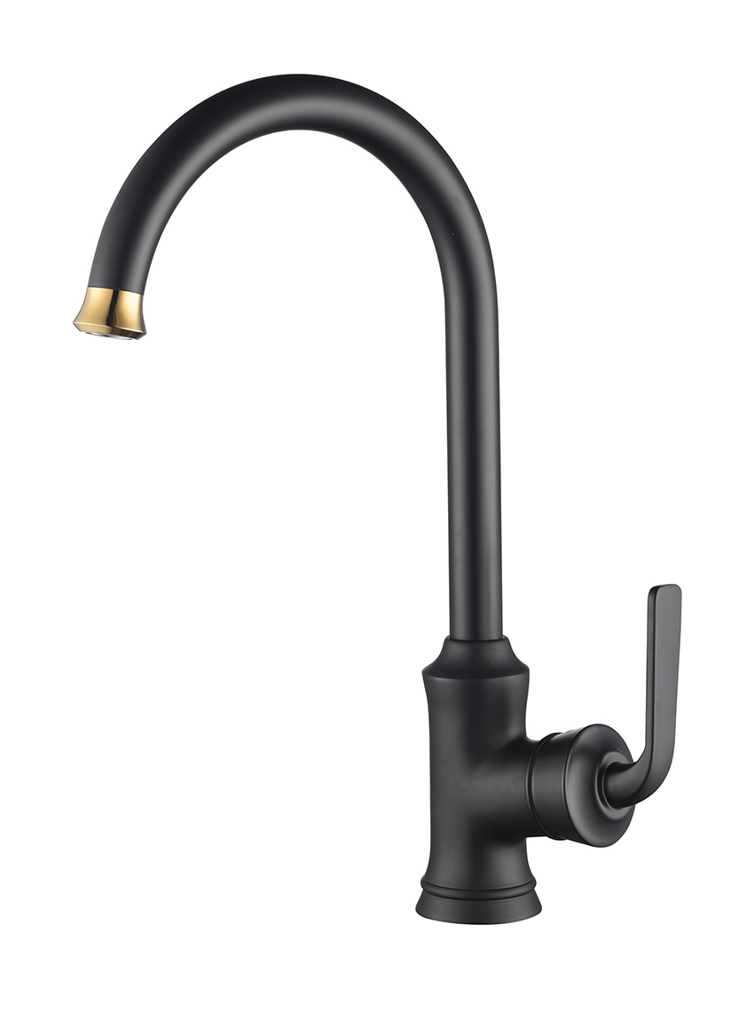 Single Contemporary Handle Unique Spout 360degree Rotatable Brass Faucet Kitchen