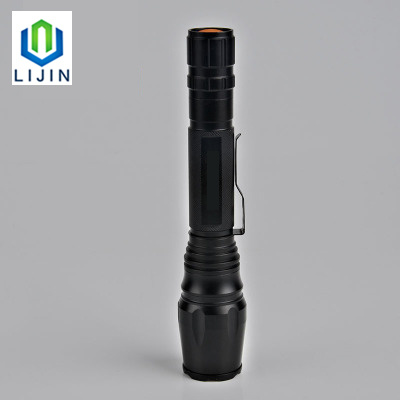 Telescopic Focusing T6 Super Bright Flashlight with Clip