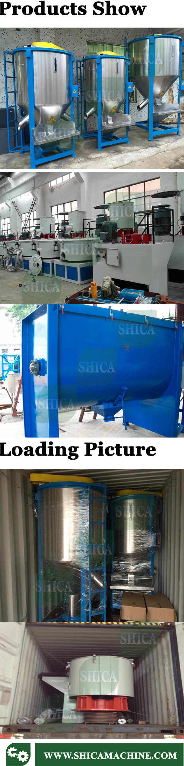 1000kg Vertical Type Big Color Mixer for Plastic