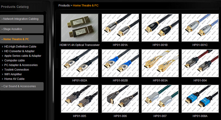 Professional Made Metal Plug HD TV Flat HDMI Cable