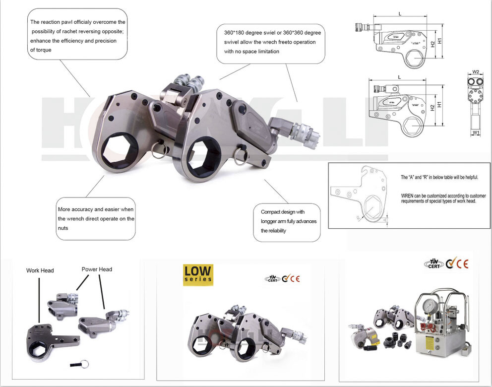 Low Profile Hydraulic Torque Wrench /Hydraulic Pump /Hydraulic Torque Wrench (4 Low profile)