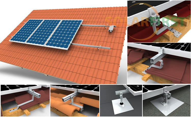 Aluminum Solar Mounting Brackets Hook for Tile Roof