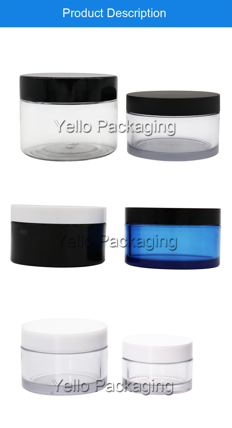 Wholesale Cosmetic Packaging Clear Pet Plastic Cosmetic Jars