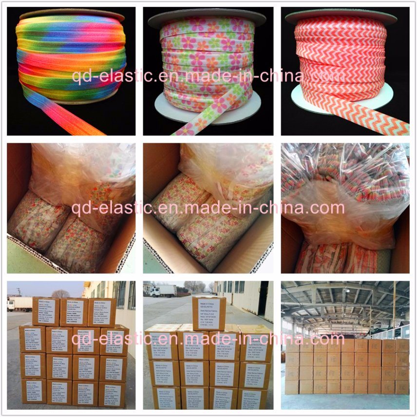 5/8inch Imprinted Foil Elastic for Headband Headwear