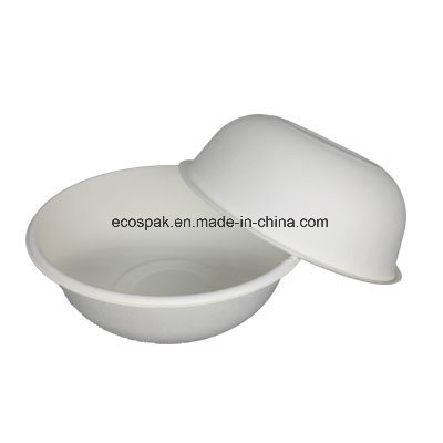 Eco Biodegradable Disposable Bagasse Paper Compstable Tableware 850ml Round Bowl