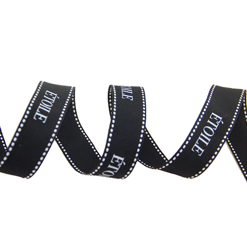 Customized Logo Printing Gift Grosgrain Webbing Ribbon