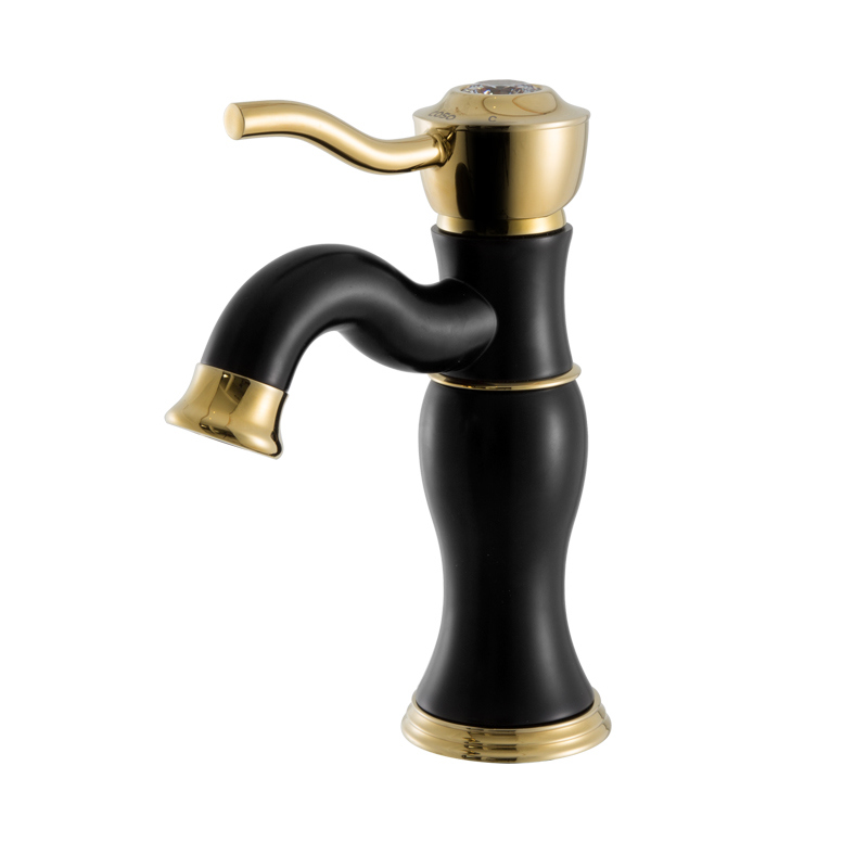 Germany Quality Black and Gold Color Basin Faucet